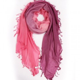 Pure Cashmere Scarves Amaranth Gradient Women Winter Scarf